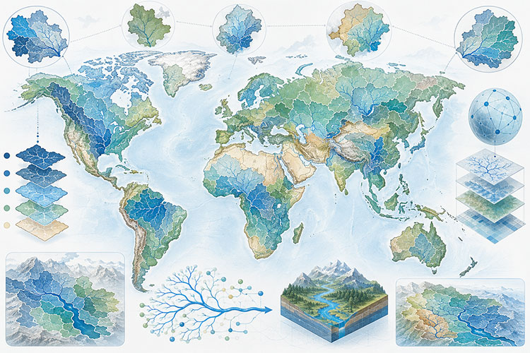 全球分层嵌套的河流子流域矢量数据集