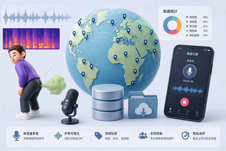 放屁录音数据集(文件格式：WAV音频)