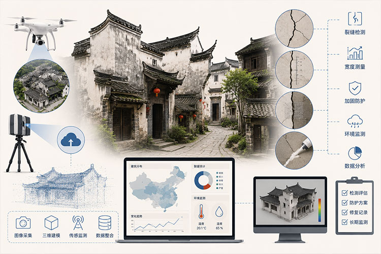 中国历史建筑裂缝防护数据集：中国传统村落建筑