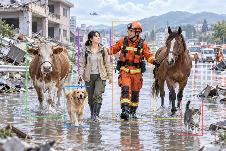 城市灾害场景人员与动物目标检测数据集