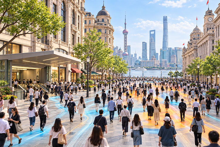 上海市中心商业区行人流量自建数据集